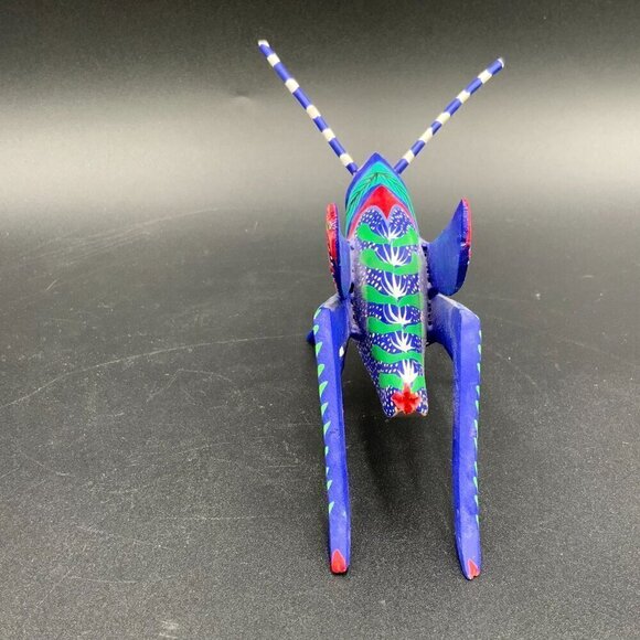 Oaxacan Alebrijes Hand Carved Grasshopper Mexico - Picture 6 of 8